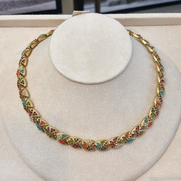 D'Orlan Jewelry - D’Orlan Gold Multicolor Gemstone Necklace - Elegant Women's Jewelry